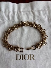 Authentic Vintage Christian Dior Heavy Gold Tone Finish Link Bracelet Statement picture