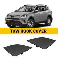 Pair Front Bumper Tow Hook Cover Eye Cap For Toyota RAV4 2016-2018 Left Right picture