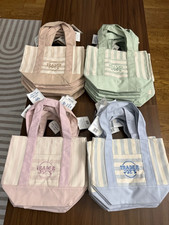 Trader Joe’s Mini Pastel Stripe Tote Bag 2026Limited Edition PinK Green Blue Tan picture
