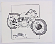VINTAGE VINCENT RACER PLUMMER @ 1984 PEN & INK DRAWING picture