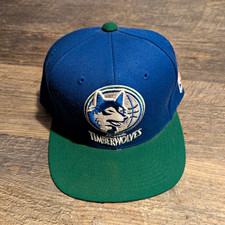 Mitchell & Ness Minnesota Timberwolves NBA Blue/Green Snapback Hat One Size picture