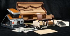 Vintage Polaroid SX-70 Land Camera w/ Leather Carrying Case & Accessories (B5) picture