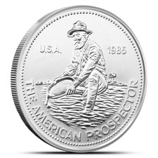 1985 1 oz Engelhard Prospector Silver Round (Eagle Reverse) picture