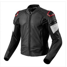 Men’s Genuine Cowhide Leather Motorcycle Jacket Racing Biker Protective Gear picture