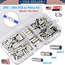 200~660PCS Non-Insulated Butt Wire Connector Ferrules Electrical Crimp Terminals picture