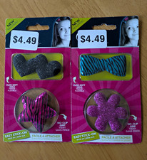 ​VTG Goody Softies Stick On Hair Clips No Clip Grip Zebra Glitter Y2K NIP Lot 2 picture