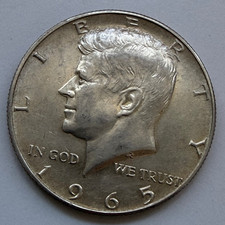 1965 P (no mintmark) Kennedy Half Dollar 40% silver Circulated picture