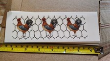 Vintage 1997 Instar Rooster Ceramic Tile WaterSlide Decal 50x150mm Pattern 25300 picture