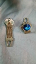 50's Vintage Yellow Gold Filled Blue Stone Cufflinks picture