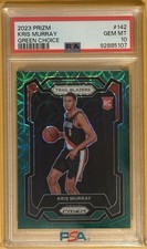 2023-24 Prizm Green Choice #142 Kris Murray Rookie Trail Blazers 03/08  PSA 10 picture