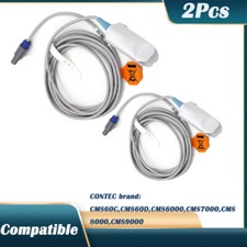 2Pcs Fit for CONTEC CMS6000/CMS7000 3m Adult SpO2 Probe For Pulse Oximeters 5Pin picture