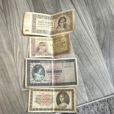 vintage Czechoslovakia 1945 Banknotes Lot of 4 1000 Korun 50 Korun 100 Korun picture