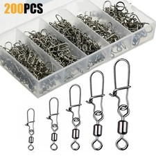 50~200PC Ball Bearing Swivels with Duo Lock Snap Fishing -  USA picture