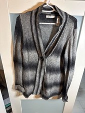 Liz Claiborne Gray Ombre Cardigan Sweater M Cotton Acrylic                 73-16 picture