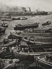 1929 JAPAN Original Photo Gravure YOKOHAMA HARBOR NAUTICAL Boats Ships ESTORFF picture