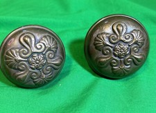 2 Antique Solid Cast Bronze / Brass Eastlake, Art Nouveau, Victorian Door Knobs picture