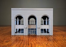 HO Scale - Large Arched Office Building Brick Ext. - 1:87 Scale Building picture