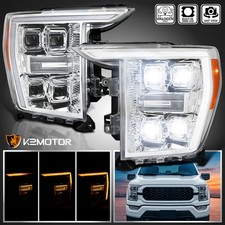 Fits 2021-2023 Ford F150 Halogen Type LED DRL Projector Headlights Switchback picture