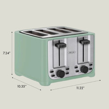 BELLA 4-Slice Toaster, Extra Wide Slots, Auto Shut-Off, Defrost, Reheat, Sage picture