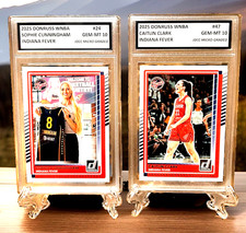 GRADED GEM-MT 10 CAITLIN CLARK/SOPHIE CUNNINGHAM 2025 Panini DONRUSS 47, #24 LOT picture