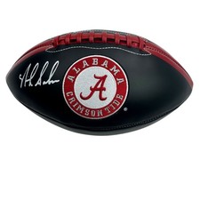 Autographed/Signed Nick Saban Alabama Black Logo College Football BAS COA picture