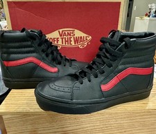 NWB;Vans Sk8-Hi 'Leather Pop - Black Chili Pepper' sneaker Men’s 6.5 Black Red  picture