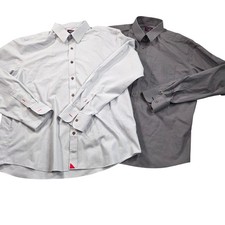 UNTUCKit Shirt Bundle 2 Pack Mens XL Gray Regular Fit Wrinkle Free Rubican-WF picture