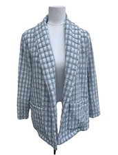 BB Dakota Tweed Blazer Jacket Women’s Small Green Open Front Spring Lightweight picture