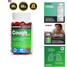 8-Hour Adult Cough Relief Softgels | Dextromethorphan HBr 15mg | 60 Count picture