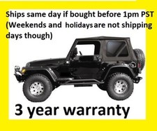 Black replacement Soft Top and Rear Tinted Windows  97-06 FOR Jeep Wrangler TJ picture