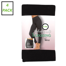 4 Pk. Felina Women's Velvety Soft 7/8 Legging, Small Black -casual, Yoga, Travel picture