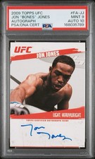 Jon Jones 2009 Topps UFC AUTO PSA 9 MINT w/ 10 Autograph 