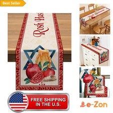 Rosh Hashanah Table Runner Shana Tova Jewish New  Party Supply Linen Home Kit... picture