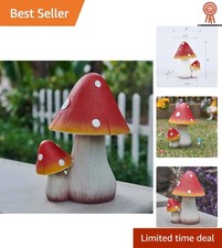Adorable 8-Inch Hand-Painted Red Mushroom Garden Decor - Perfect Gift picture