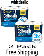 Cottonelle Ultra Clean Toilet Paper, 2 Pack of 12 Mega Rolls-24 Mega Rolls Total picture