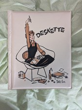 Vintage 1960s Deskette Vinyl Folder Date Line With Stationery & Letter Opener picture