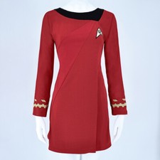 Cosplay TOS Female Duty Uniforms The Original Series Blue Gold Red Dress Costume picture