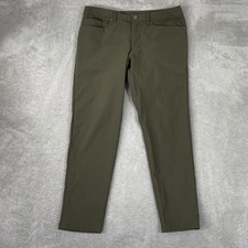 Lululemon ABC Pants Mens 33x32 Olive Green Warpstreme Slim Fit picture