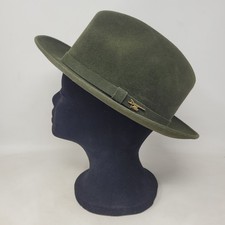 Vintage Dobbs Hat 7 Forest Green Felt Fedora Shudde Bros Houston Pinch Crown picture