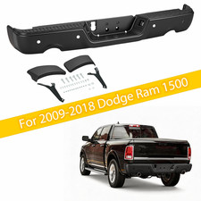 VRC Black Rear Bumper Assy Fit 2009-2018 Dodge Ram 1500 Dual Exhaust w/ Sensor picture