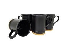 15oz Tall Ceramic Coffee Mugs Set of 4, Black picture