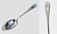 Victorian Sterling Silver Bright Cut Spoon - GMJ - London - 1892 picture