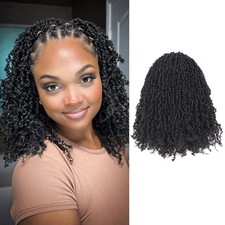 Pelokaa Yanky Twist Crochet Hair - 6 Inch 8 Packs 240 Strands Natural Black picture