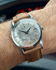 1950s Vintage Breitling Geneve TransOcean Automatic Date Silver Dial Swiss picture