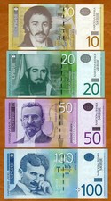 SET Serbia, 10;20;50;100 Dinara, 2013-2014, Picks 54b-55b-56b-57b UNC picture