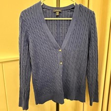 Lands-end Women's Blue and Navy Cardigan picture