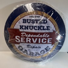 Busted Knuckles Garage Sleek New Metal Dome Sign picture