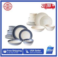 NEW over&back WESTPOINT 16-Piece Plates & Bowls Service for 4 (Ivory or Blue) picture