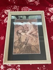 FRANCISCO GOYA RARE 1921 ART PRINT ,HORROR ,HISTORICAL OCCULT DEMONOLOGY framed picture