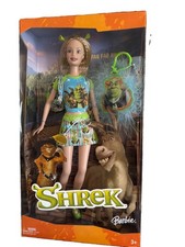 Dreamworks Shrek Barbie Doll with Backpack and Shrek Keychain 2004 Mattel H1703 picture